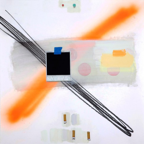 Craig Drennen, Painter 13c, 2013, graphite, acrylic, oil, alkyd, spray paint on paper, 20 x 20 inches